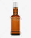 Amber Bottle W/ Whiskey Mockup - Front View