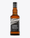 Amber Bottle W/ Whiskey Mockup - Front View