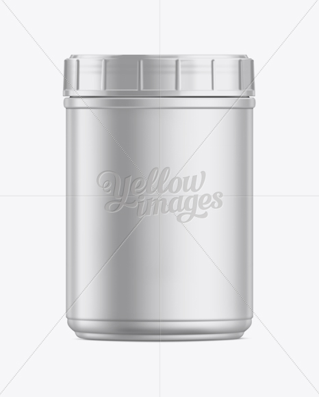 Plastic Protein Jar Mockup W/ Screw Cap