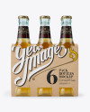 Kraft Paper 6 Pack Beer Bottle Carrier Mockup - Front View