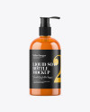 Orange Liquid Soap Bottle with Pump Mockup