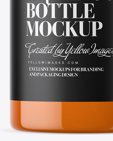 Orange Liquid Soap Bottle with Pump Mockup