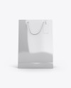 Glossy Paper Bag w/ Label Mockup - Front View