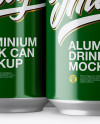 Pack with 6 Glossy Aluminium Cans with Plastic Holder Mockup