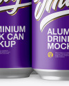Pack with 6 Matte Aluminium Cans with Plastic Holder Mockup