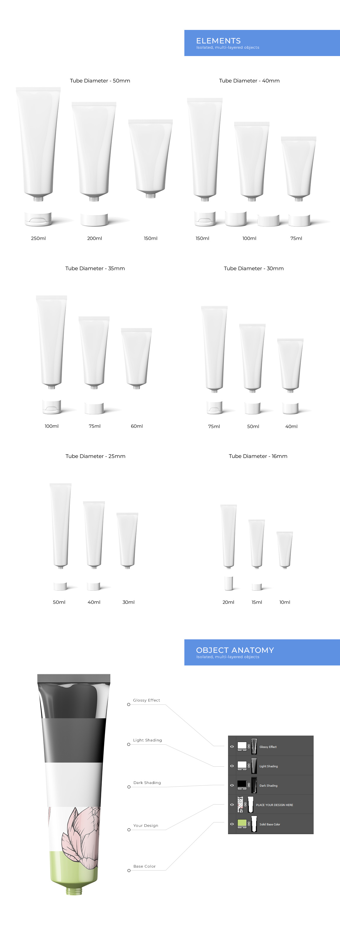 Cosmetic Tubes Mockup Cosmetic Tubes Mockup