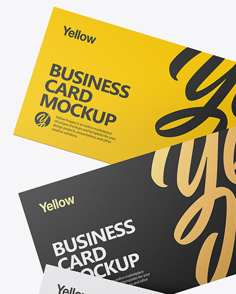 Three Business Cards Mockup - Front View