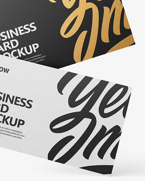 Three Business Cards Mockup - Front View