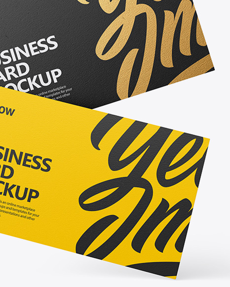 Three Textured Business Cards Mockup - Front View