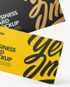 Three Textured Business Cards Mockup - Front View