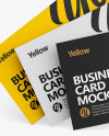 Three Textured Business Cards Mockup - Front View
