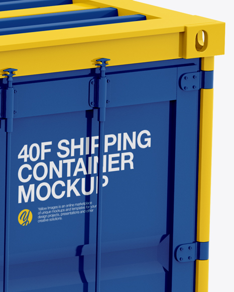 40F Shipping Container Mockup - Halfside View