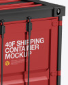 40F Shipping Container Mockup - Halfside View