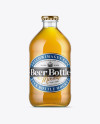 Clear Glass Lager Beer Bottle Mockup