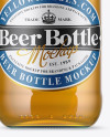 Clear Glass Lager Beer Bottle Mockup