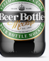 Green Glass Bottle With Stout Beer Mockup