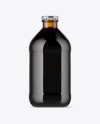 Amber Glass Bottle With Stout Beer Mockup