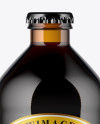 Amber Glass Bottle With Stout Beer Mockup