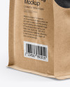 Kraft Paper Coffee Bag With Tin-Tie Mockup - Half Side View