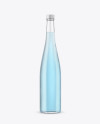 Clear Glass Bottle with Blue Gin Mockup