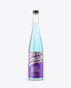 Clear Glass Bottle with Blue Gin Mockup