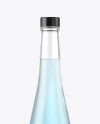 Clear Glass Bottle with Blue Gin Mockup