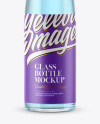 Clear Glass Bottle with Blue Gin Mockup