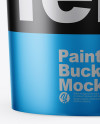 Matte Metallic Paint Bucket Mockup - Front View