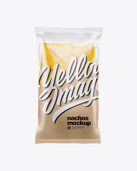 Clear Plastic Bag With Nachos Mockup