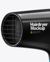 Glossy Hairdryer Mockup - Half Side View