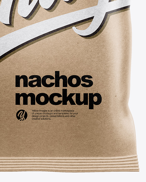 Matte Plastic Bag With Nachos Mockup - Free Download Images High