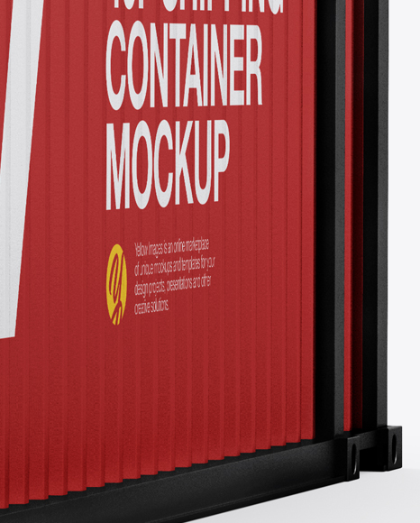 40F Shipping Container Mockup - Halfside View