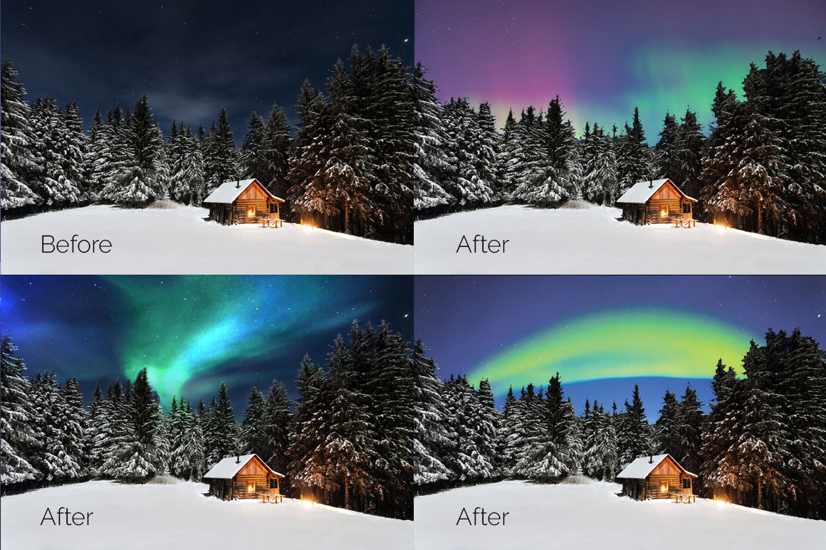 33 Aurora Borealis Photo Overlays