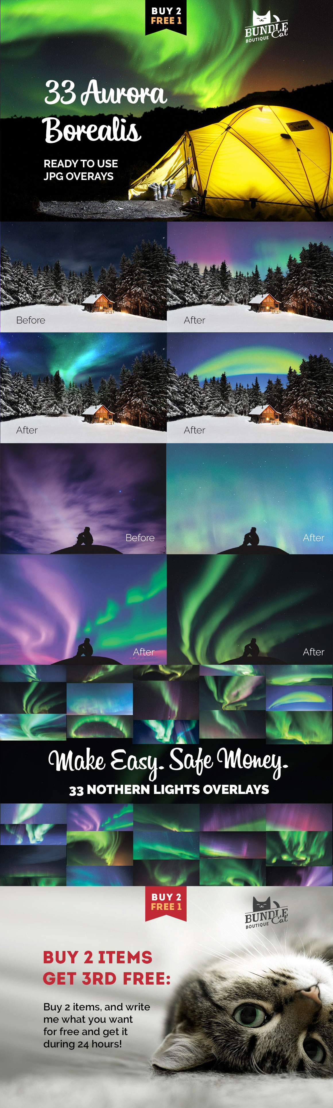 33 Aurora Borealis Photo Overlays