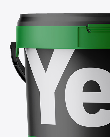 Matte Paint Bucket Mockup - Front View
