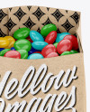 Kraft Bag With Candies Mockup - Front View (High-Angle Shot)