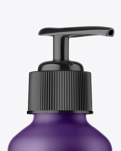 Matte Cosmetic Bottle with Pump Mockup