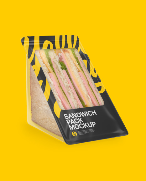 Sandwich Pack Mockup - Half Side View