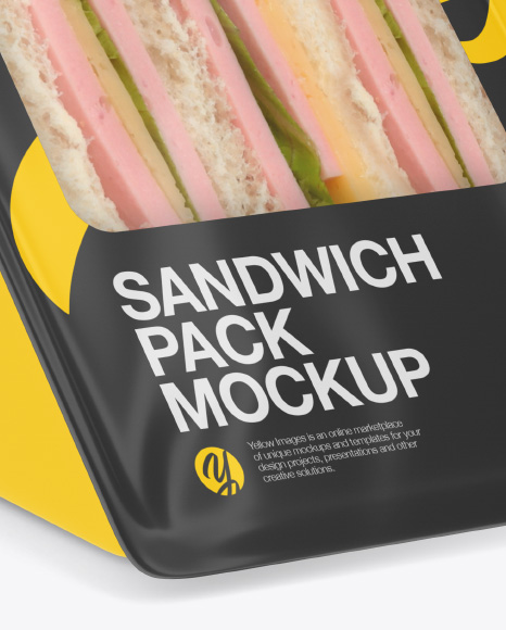 Sandwich Pack Mockup - Half Side View