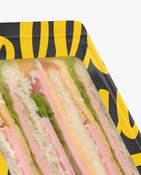 Sandwich Pack Mockup - Half Side View