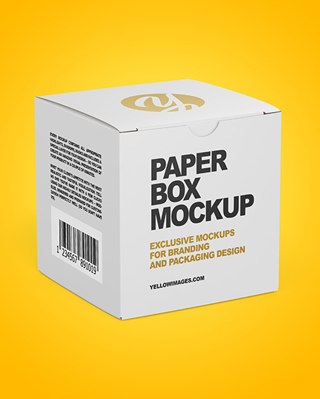 Paper Box Mockup - Half Side View