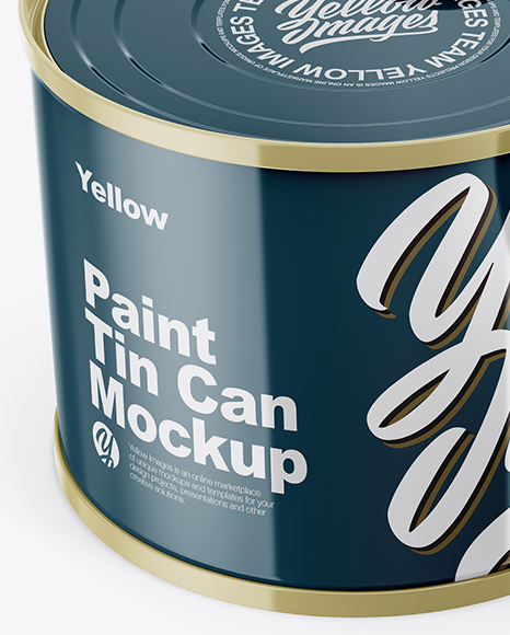 Glossy Tin Can with Transparent Cap Mockup - Front View (High Angle Shot)