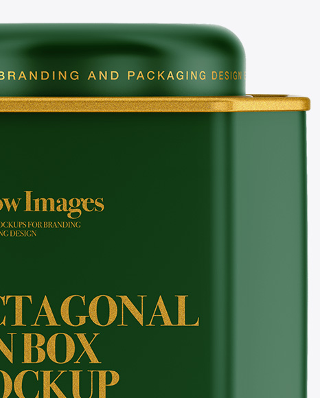 Matte Octagonal Tin Box Mockup