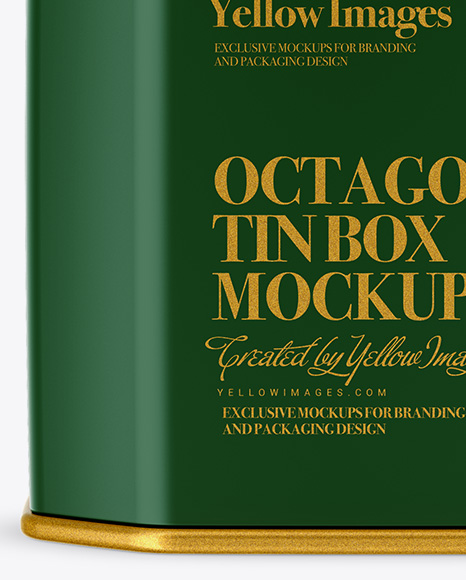 Matte Octagonal Tin Box Mockup