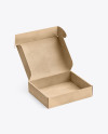 Kraft Opened Box Mockup - Half Side View