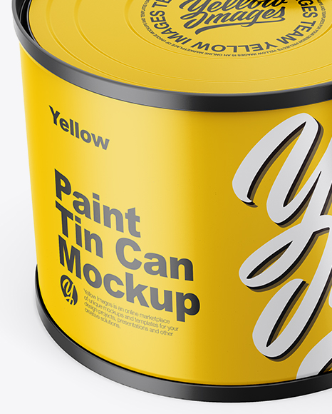 Matte Tin Can with Transparent Cap Mockup - Front View (High Angle Shot)