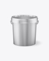 Matte Metallic Paint Bucket Mockup - Front View (High Angle Shot)