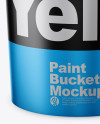 Matte Metallic Paint Bucket Mockup - Front View (High Angle Shot)