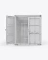 40F Shipping Container with Opened Door Mockup - Front View