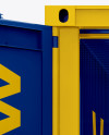 40F Shipping Container with Opened Door Mockup - Front View